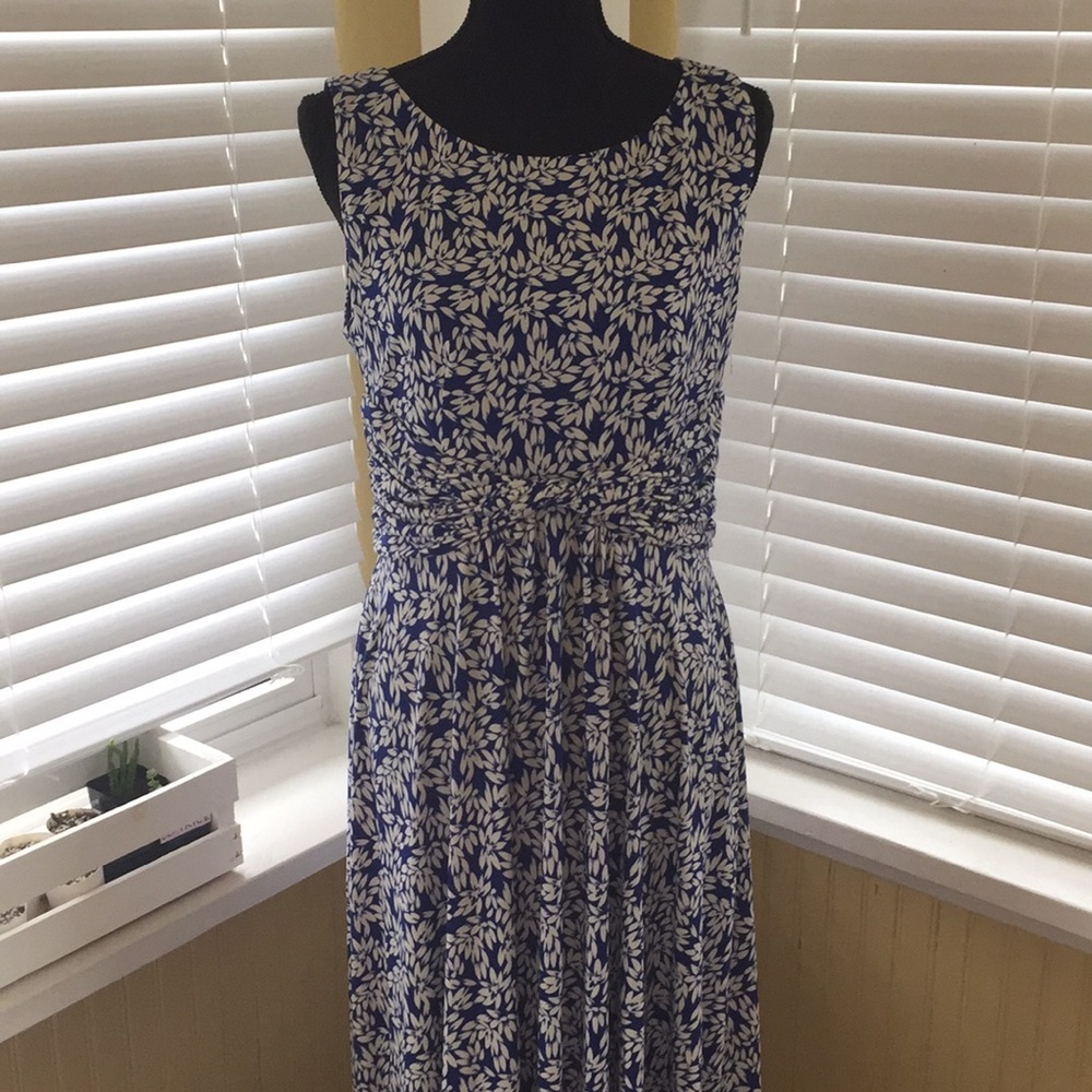 Dress Barn Blue and White Floral Dress